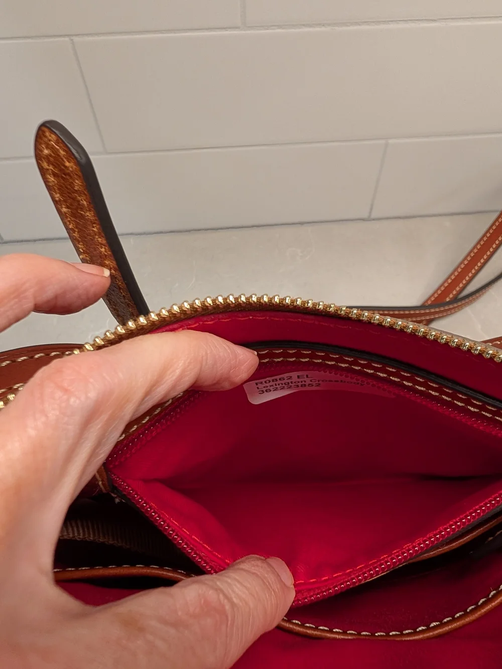 Dooney & Bourke Pebble Grain Leather Lexington In Gray/Brown